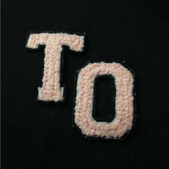 Peace Collective Raw Hem Cropped TO Toronto Black Fleece Sweatshirt Size S - Picture 6 of 10